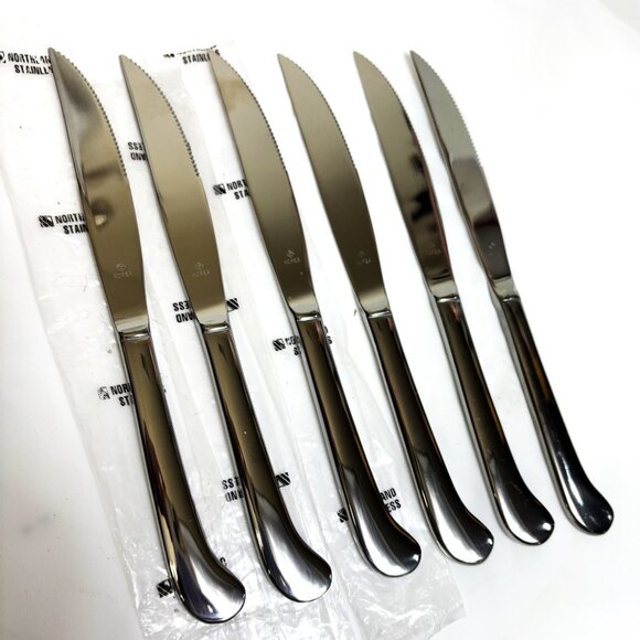 Northland Knives Stainless Set of Six Dinner Pistol Handles Flatwear NWOT - Picture 7 of 10